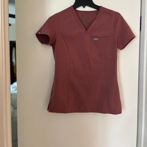 Figs Mauve Slim Fit Catarina One Pocket Scrub Top
